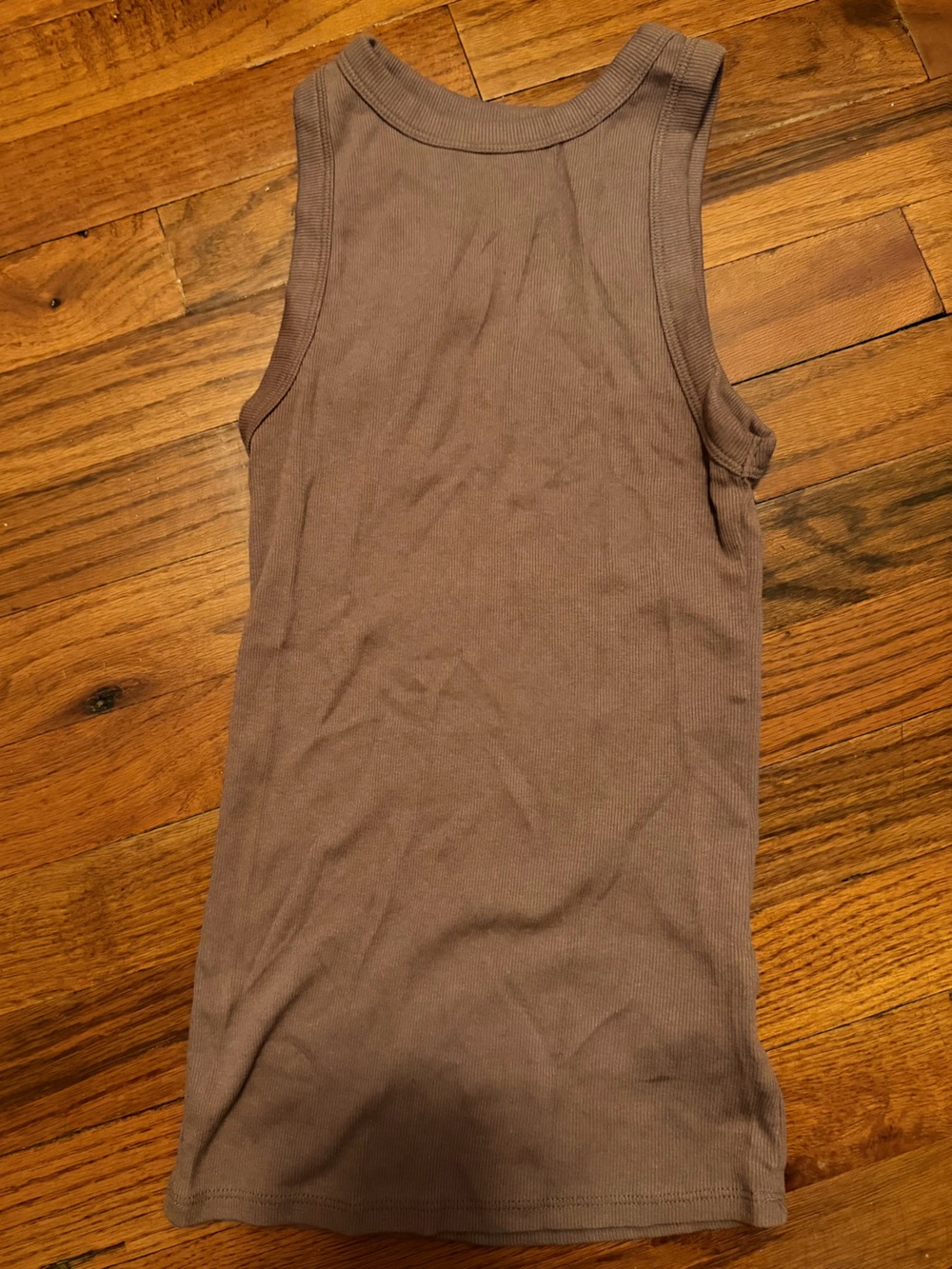 Ribbed Tank Top — Brown